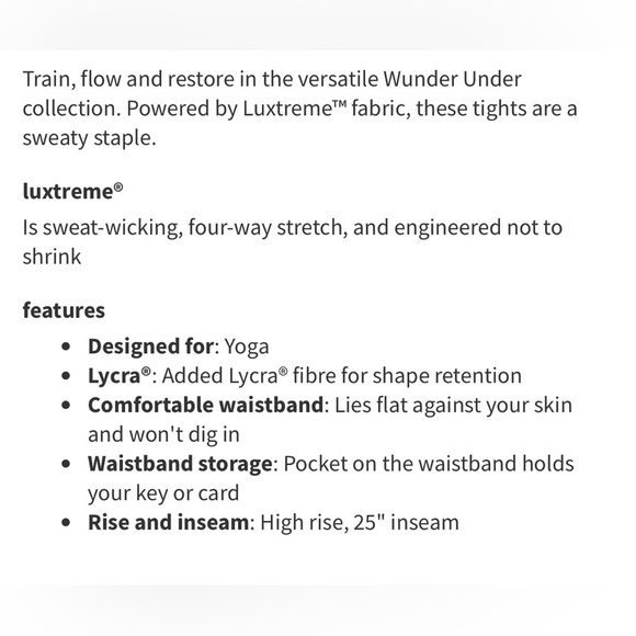 LULULEMON Wunder Under High Rise 7/8 Tight Full On Luxtreme Leggings 25” - Picture 5 of 11